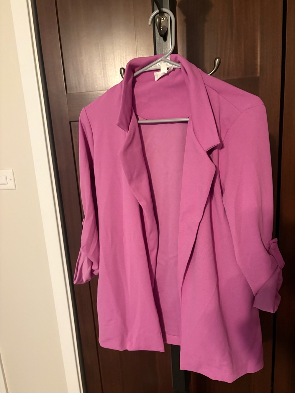 Women's Open Front Pink Blazer Jacket